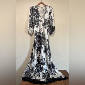 Gold Hawk Napa Ruffle Silk Dress